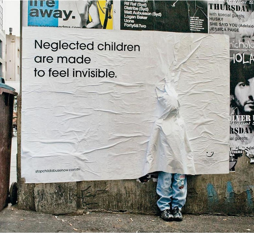 Creative Advertising - Neglected children are made to feel invisible