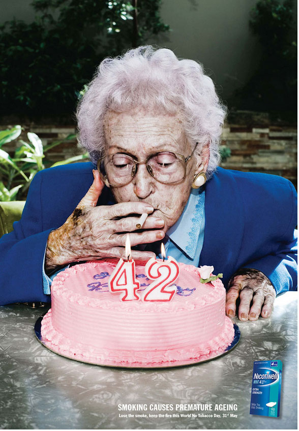 Creative Advertising - Smoking causes premature ageing