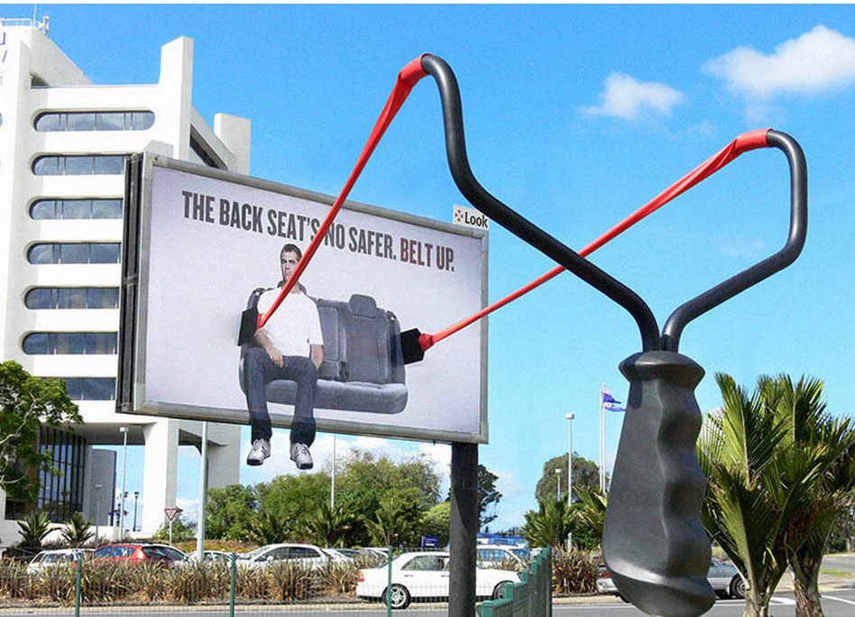 Creative Advertising - The back seat's no safer, belt up