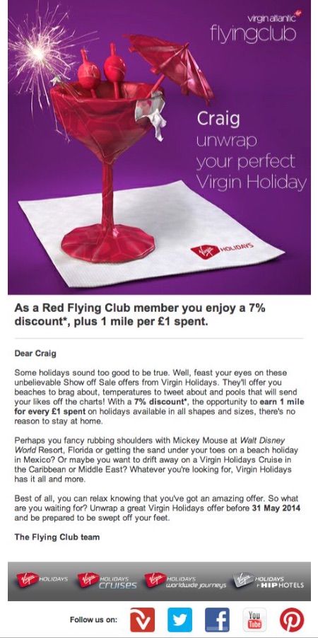 Flying Club Email Design