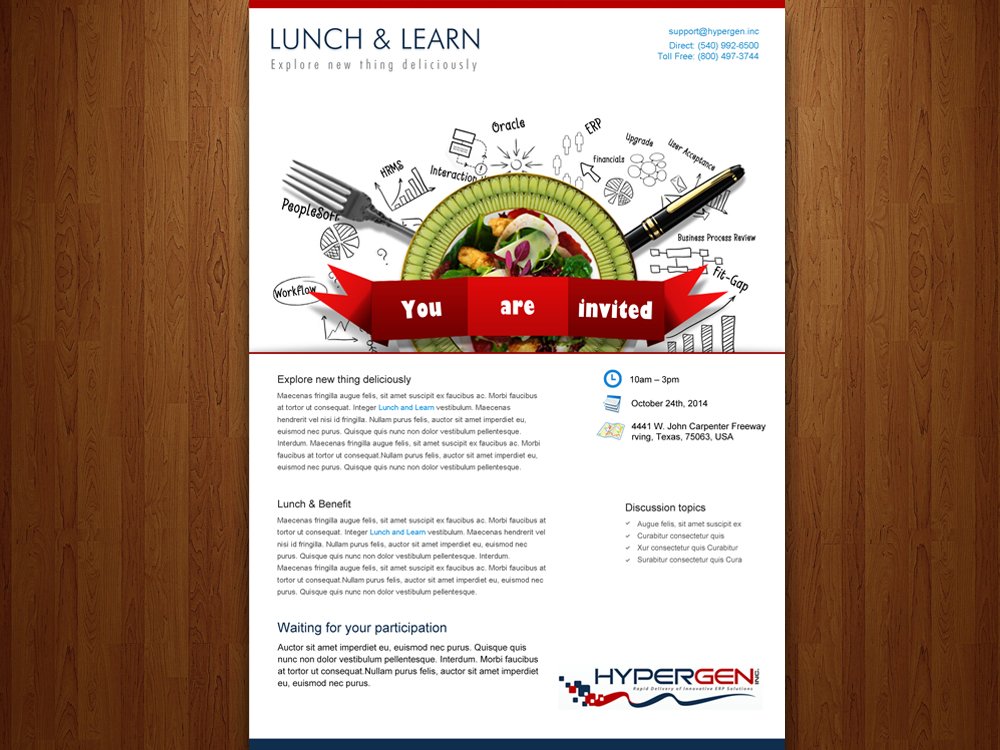 Lunch and Learn email design