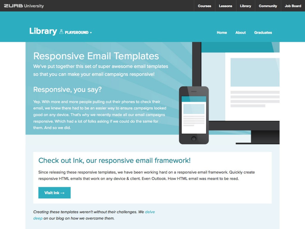 zurbtemplates template and frameworks for email design