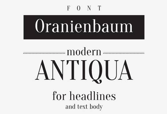 Oranienbaum free fonts for designers