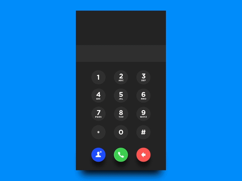 animated dial pad design