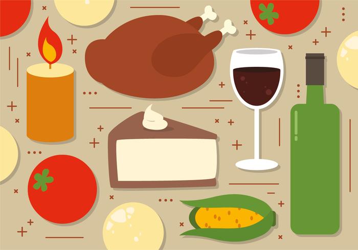 free thanksgiving food illustrations design